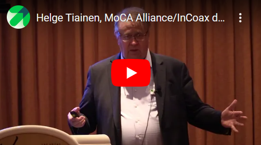 Helge Tiainen from InCoax presenting Fiber Access Extension solutions at Broadband World Forum 2019.